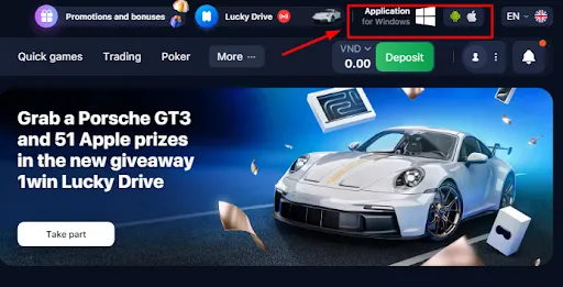 1win casino app Android iOS Vietnam